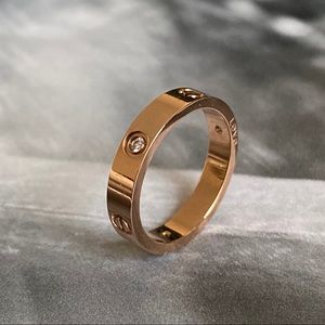 New 18k gold plated love ring with cubic zirconia ring | love ring